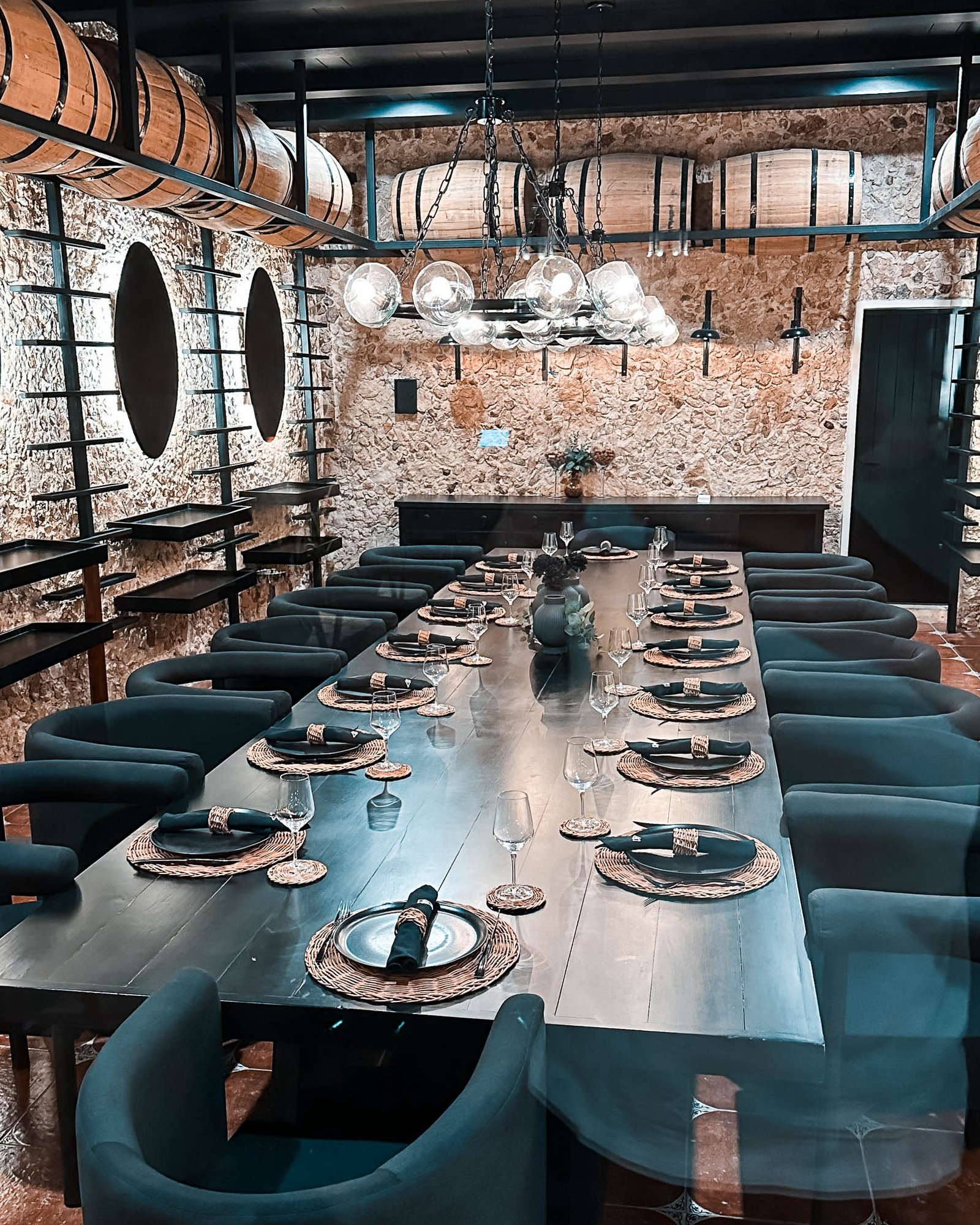 Privater Speisesaal eines Restaurant mit Dachterrasse
